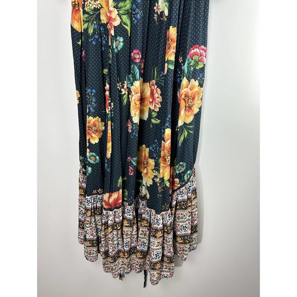 Farm Rio Anthropologie Majorca Wrap Dress Hi Lo Floral Boho Women's Size Small - Picture 11 of 16